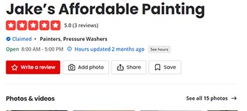 Write a Yelp Review for Jake's Affordable Painting